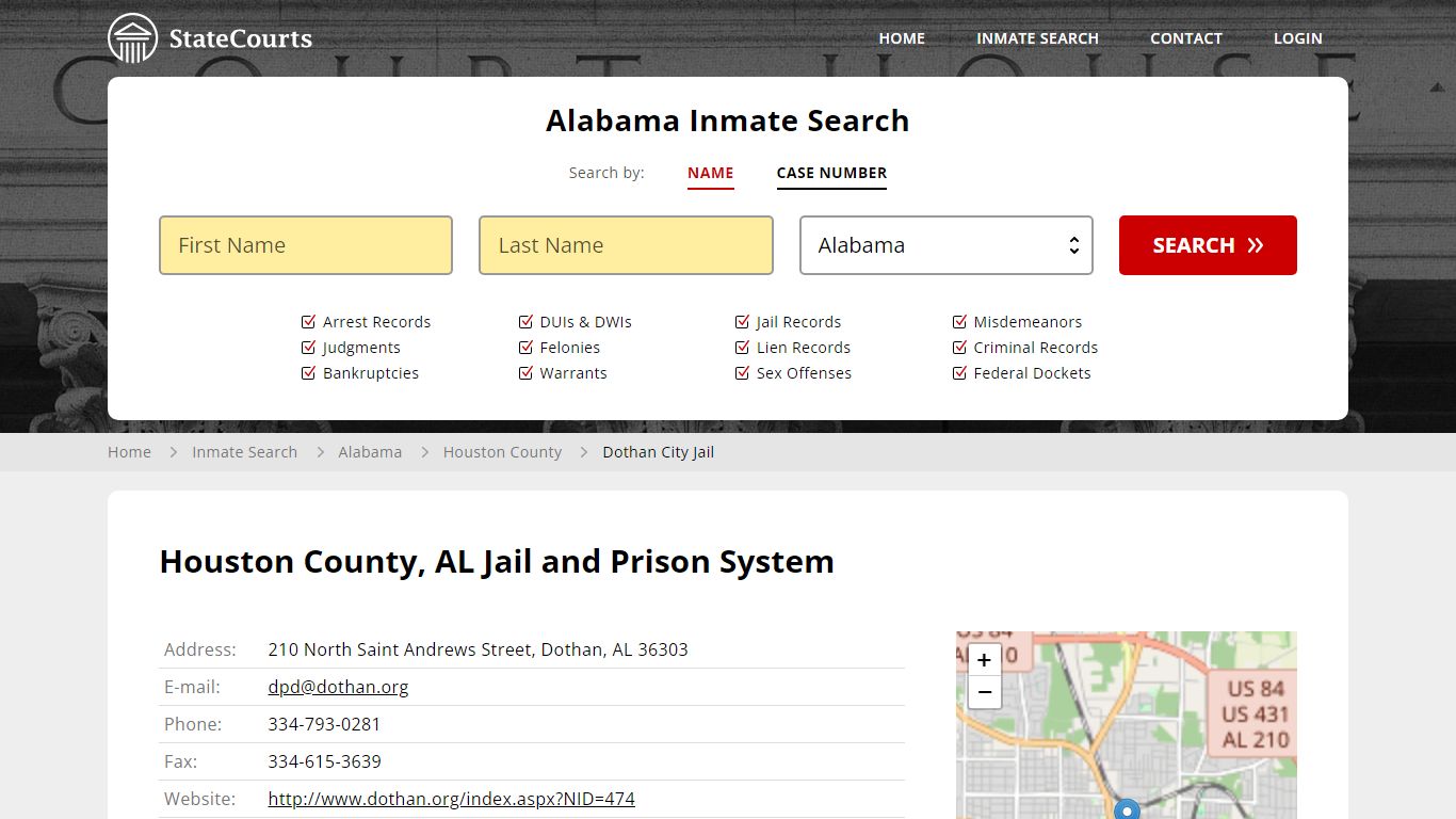 Dothan City Jail Inmate Records Search, Alabama - StateCourts